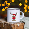 Tasse à café en émail vintage avec des designs de Noël personnalisés