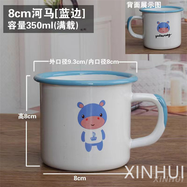 Tasse émaillée chauffante écologique, Animal de dessin animé, cadeau pour enfants, tasse à lait