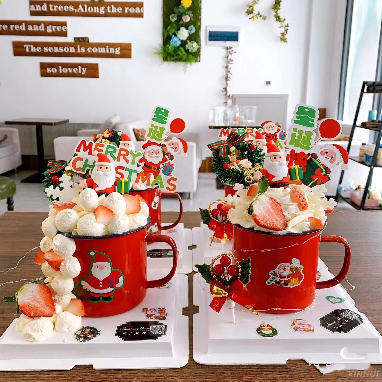 Décoration de dessert d'anniversaire, tasse à gâteau en émail