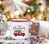 Tasses cadeaux de noël, camion d'arbre de noël imprimé, tasses à café en émail rouge