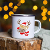 Tasse à café en émail vintage avec des designs de Noël personnalisés