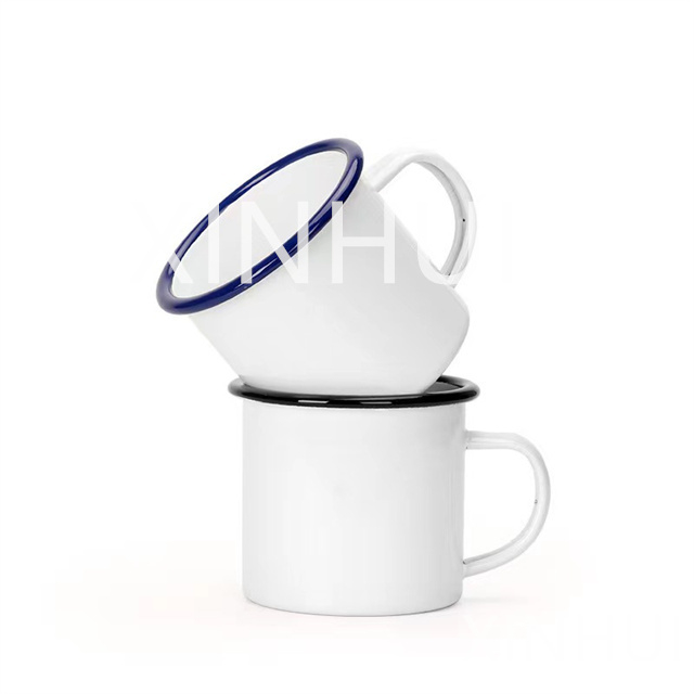 Tasse cadeau d'événement personnalisée en gros, service à thé épais, tasse en émail Simple