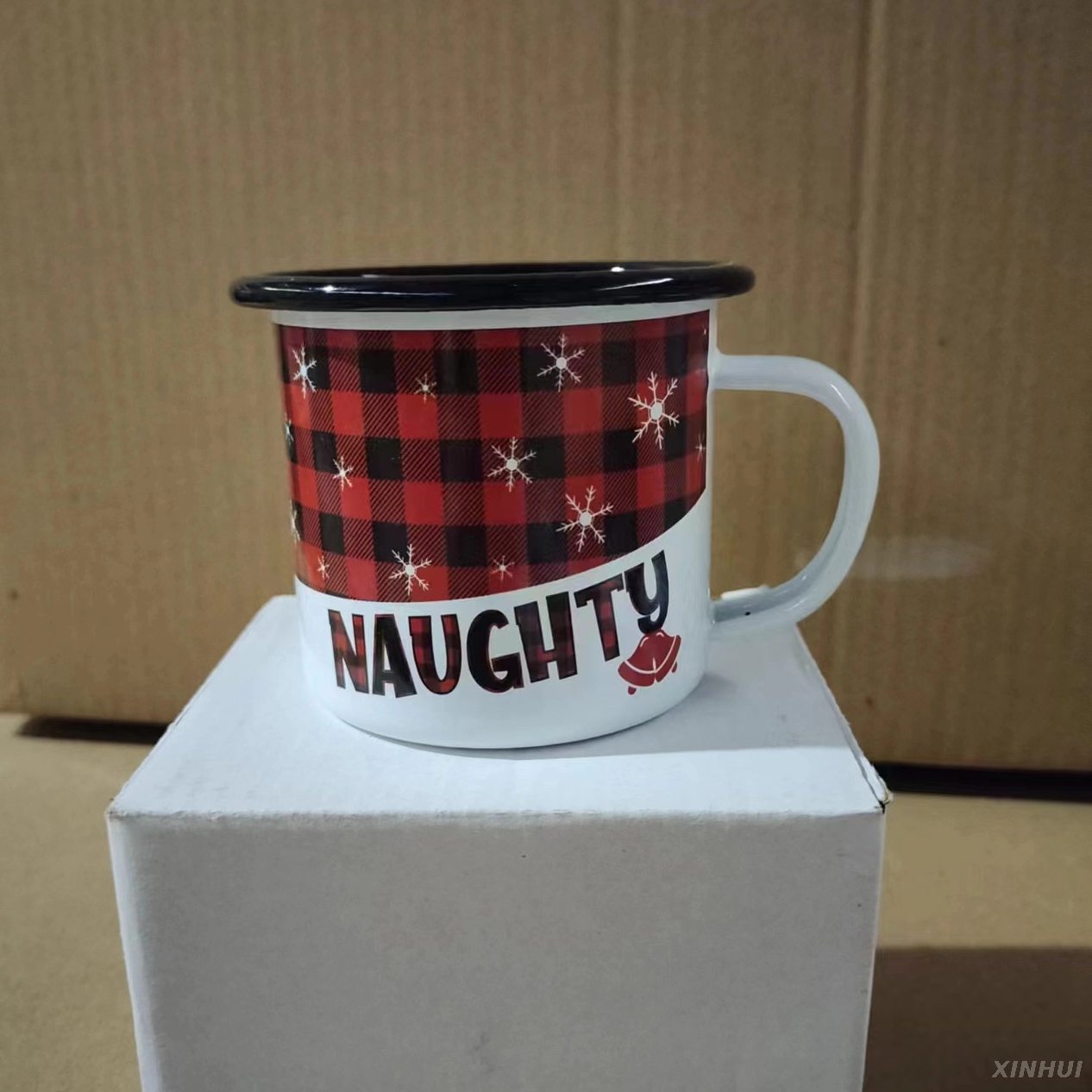 Tasse de Noël, boîte à bonbons, cadeau amusant, tasse en émail