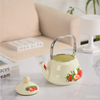  Télégers émoussés avec porcelaine Cool Handle Email Tea Toettle Stoveetop Vintage Teapot