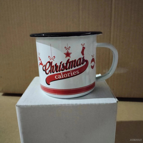 Tasse de Noël, boîte à bonbons, cadeau amusant, tasse en émail