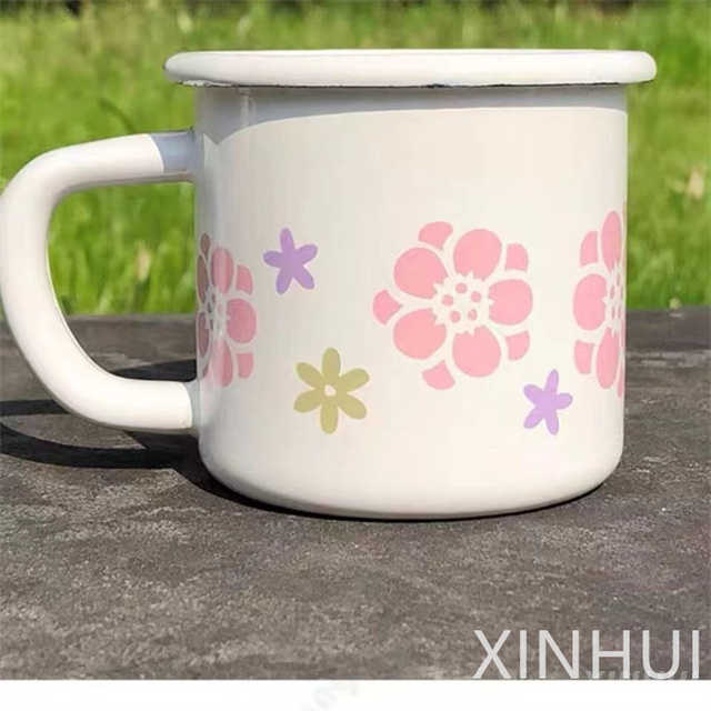 Ensemble de tasses en émail Floral Vintage chinois personnalisable, tasse à thé élégante en porcelaine