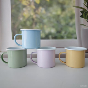 Tasse en émail pastel, cadeau minimaliste, digne du bureau à domicile