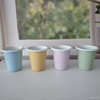 Tasse en forme de V à main en émail avec schéma de couleurs simple Macaron