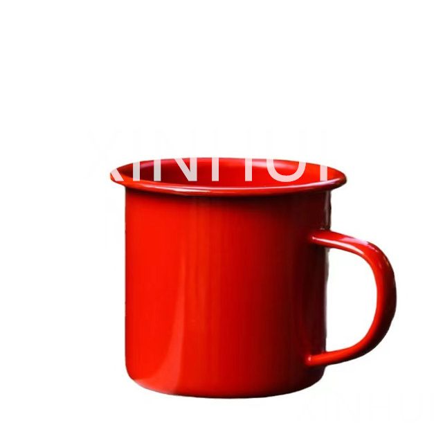 Tasse en céramique d'imitation rouge, tasse à lait épaissie, tasse à café en émail