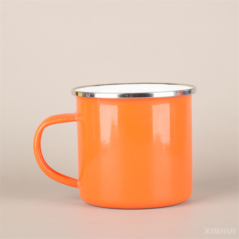 Ventes directes d'usine de tasses en émail colorées sur mesure