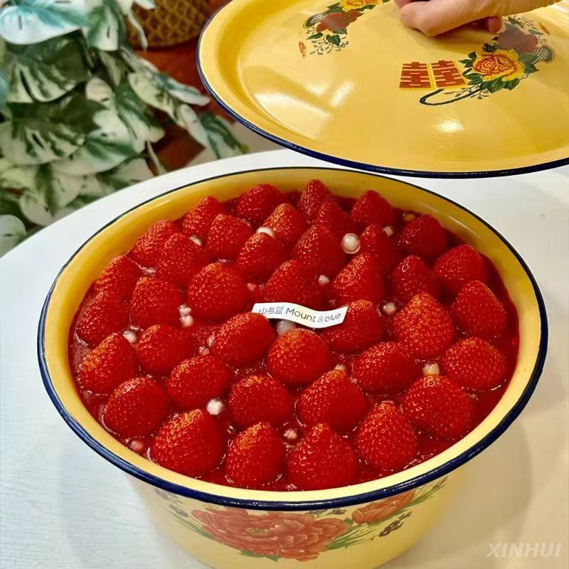 Bol à fruits Dessert du nouvel an, bassin en porcelaine, gâteau