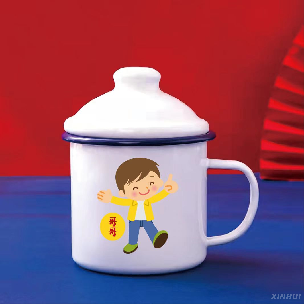 Tasse en émail épais, cadeau de famille, tasse à lait Parent-enfant