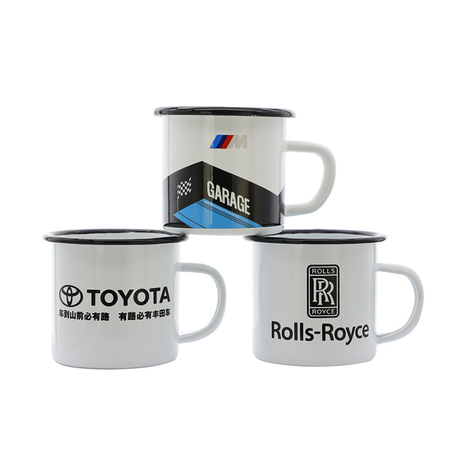 Tasse d'émail de cadeau de gros classique pour le cadeau de voiture faite avec l'émail épais