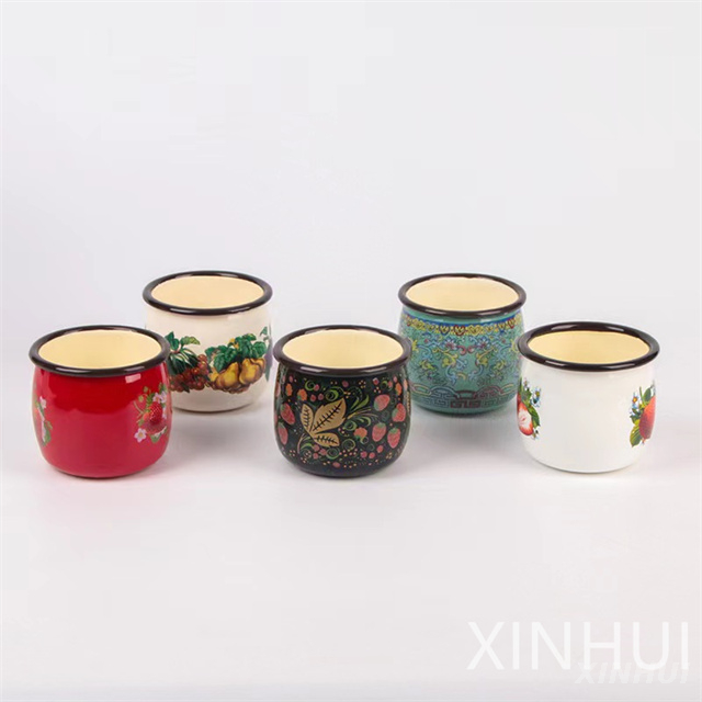 Tasses à thé en émail élégantes classiques d'usines chinoises, tasse à tripes personnalisable