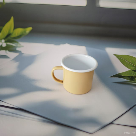 Tasse en émail pastel, cadeau minimaliste, digne du bureau à domicile