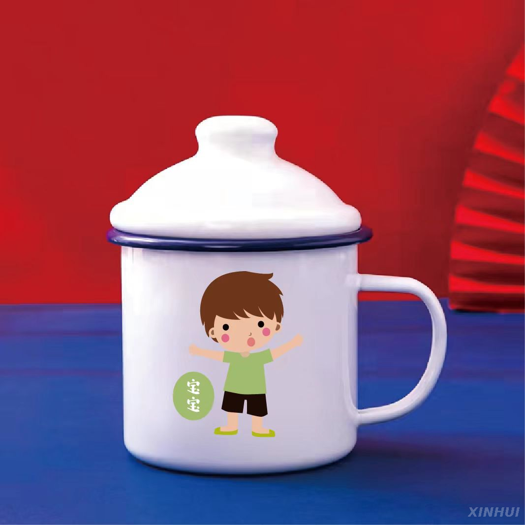 Tasse en émail épais, cadeau de famille, tasse à lait Parent-enfant