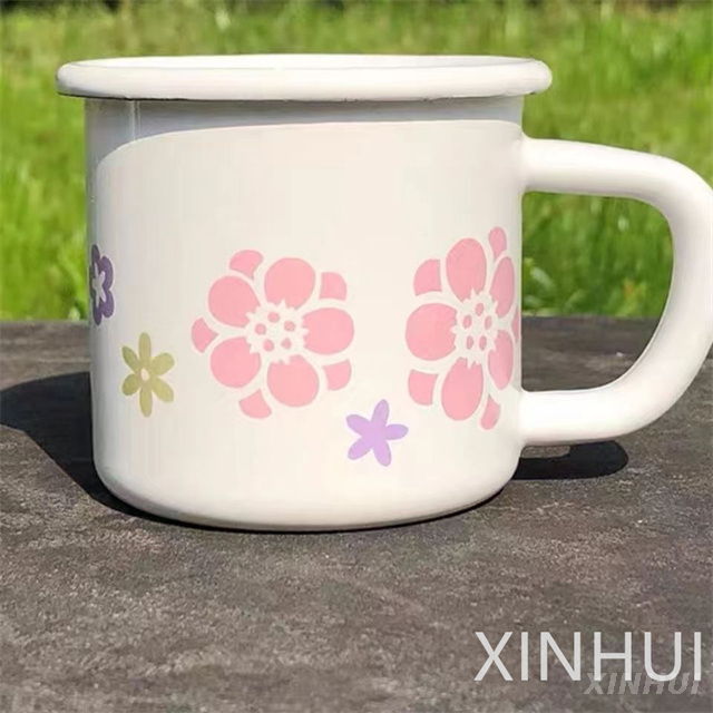 Ensemble de tasses en émail Floral Vintage chinois personnalisable, tasse à thé élégante en porcelaine