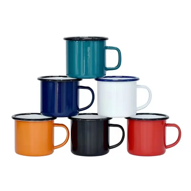 Tasse personnalisée en gros d'usine, cadeau de café, tasse émaillée de couleur Macron