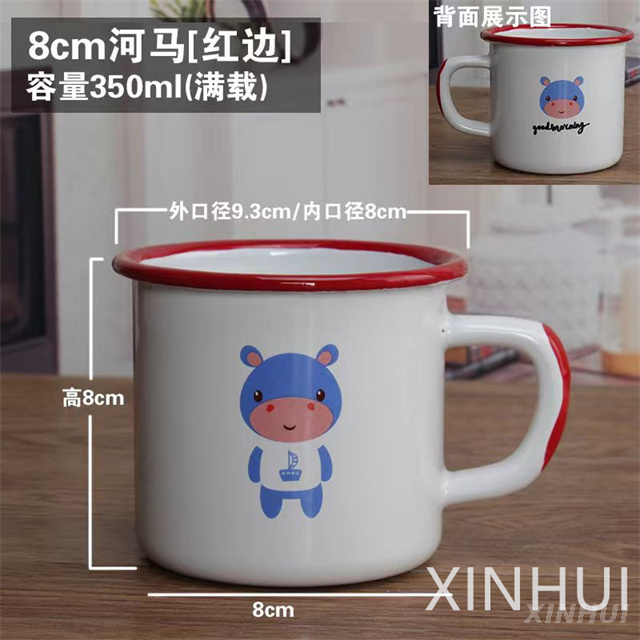 Tasse émaillée chauffante écologique, Animal de dessin animé, cadeau pour enfants, tasse à lait